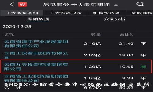 BHDEX：全球首个去中心化的区块链交易所